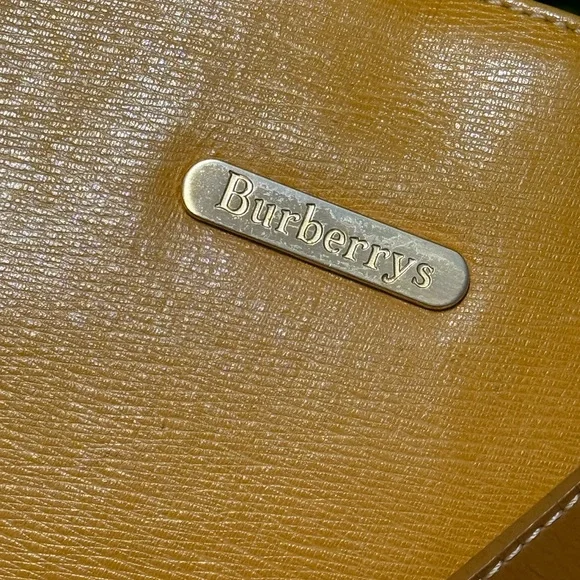 Vintage Burberrys Mustard Leather Satchel – Equestrian Knight - Picture 11 of 16